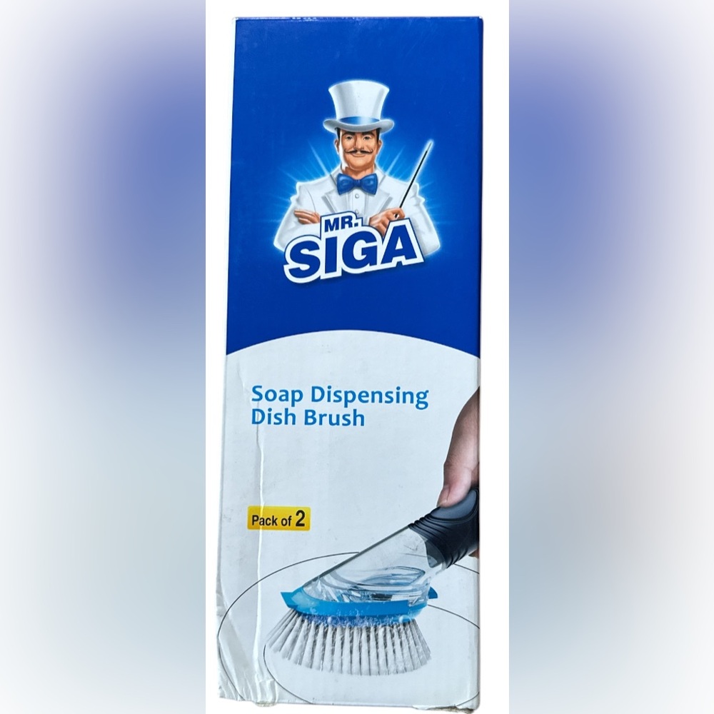 Mr. Siga Soap Dispensing Dish Brush 2 Set